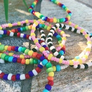 4th of July glass seed bead bracelet
